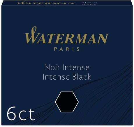 Waterman – Füllfederhalter-Tintenpatronen | kurz 'international' | intensives Schwarz | 6 Stück