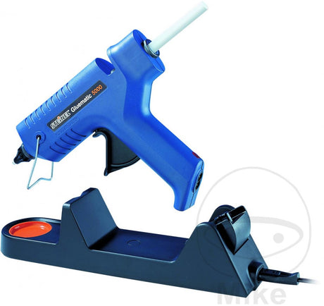 Steinel Klebepistole Gluematic 5000 – 120 W – bis zu 20 Minuten kabelloses Arbeiten, kann mit Netzstrom betrieben werden – 22 g min. – für ⌀11 mm Klebestifte – inkl. 5 Klebestifte und 2 Düsen