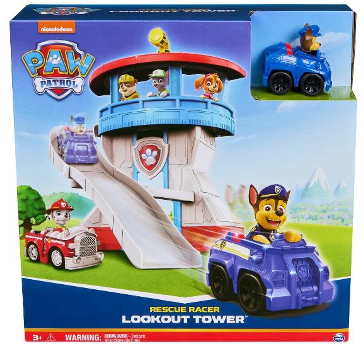 Spin Master Paw Patrol Rescue Racer Wachturm – Hauptquartier-Spielset