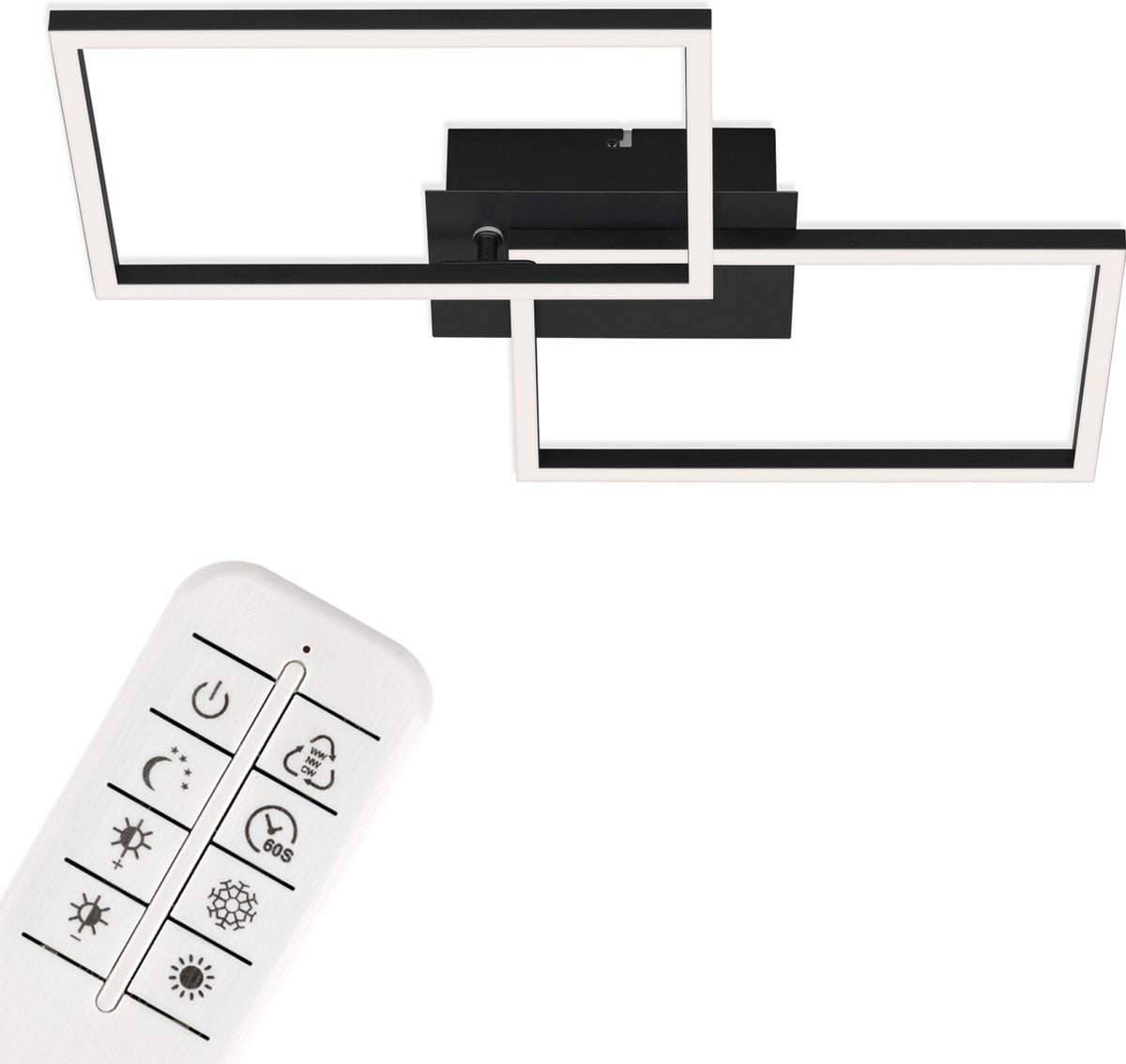 Briloner - LED-Deckenleuchte - dimmbare Deckenleuchte - inkl. Fernbedienung - CCT - Nachtlichtfunktion und Timer - Schwarz