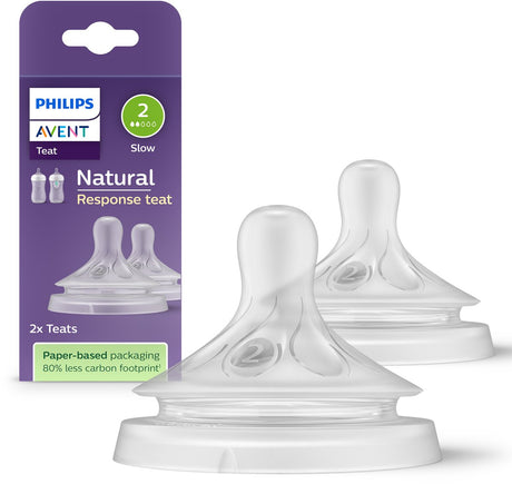 Philips Avent natürlicher Saugreflex – Geschwindigkeit 2, 0+ Monate, 2 Stück – SCY962 02 – Flaschensauger