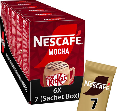 Nescafé Mokka Kitkat Instantkaffee – 6 Kartons x 7 Beutel