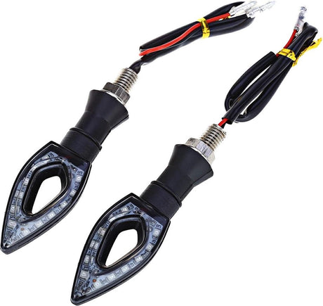 Markenlos ohne Marke, 2 Stück, Motorrad-Blinker, LED-Blinker – 10 LEDs – 2 Stück – Schwarz – BPK