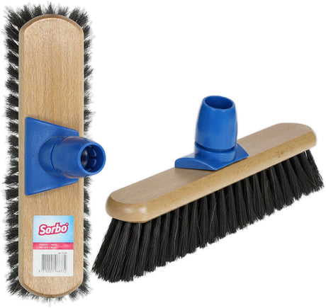 Sorbo Raumkehrer – 30 cm – Holzbesen mit weicher Haarmischung und Rosshaar – für glatte Böden