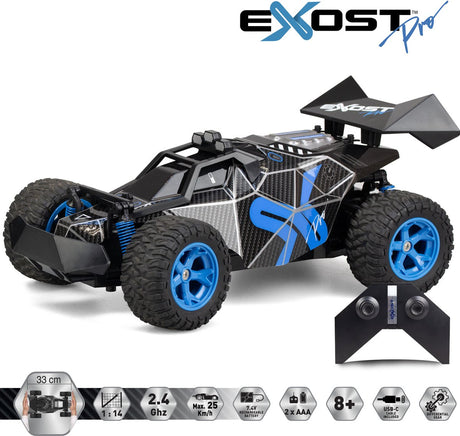 Exost Pro RC Rocket One 1:14 Hochgeschwindigkeitsauto – steuerbares Auto inkl. wiederaufladbarer Akku