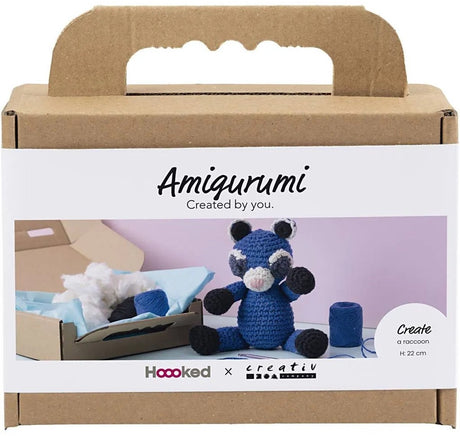Creativ Company Hobby-Set Amigurumi, Waschbär, Schwarz, Blau, 1 Box