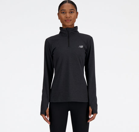 New Balance Sport Essentials Space Dye 1 4 Damen-Sportpullover – Schwarz
