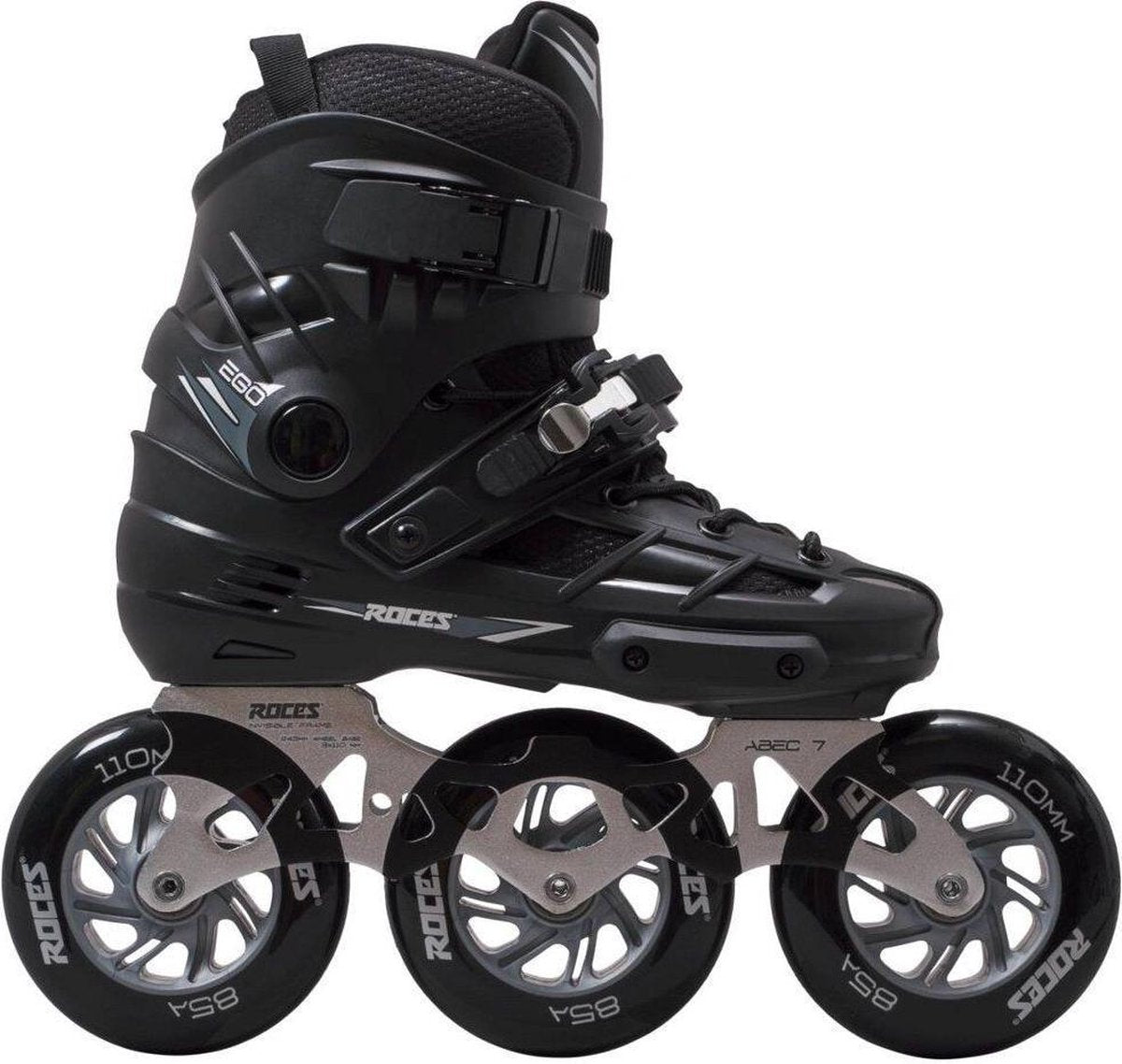Roces Ego TIF 3x110 Inline-Skates Erwachsene – 3 Rollen 110 mm – Speed-Skates Inline-Skates – Schwarz Silber – Größe 44