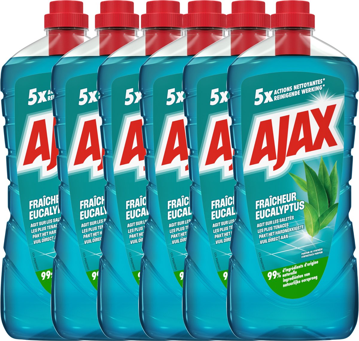 Ajax allesreiniger - eucalyptus geur - 6 flessen x 1.25l