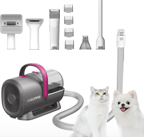 Haustierset – Luftschermaschine – Staubsaugerset für die Tierpflege – Haarentferner – Hundeschermaschine – Heimtierbedarf – für Katze und Hund