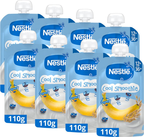 Nestlé Cool Smoothie Banane Blaubeermilch Hafer – 12+ Monate – 8 x 110 g