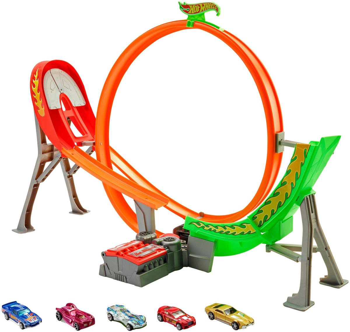 Hot wheels power shift racebaan met 5 diecast