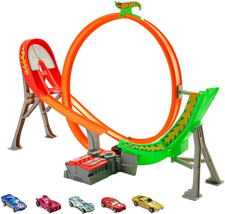 Hot wheels power shift racebaan met 5 diecast