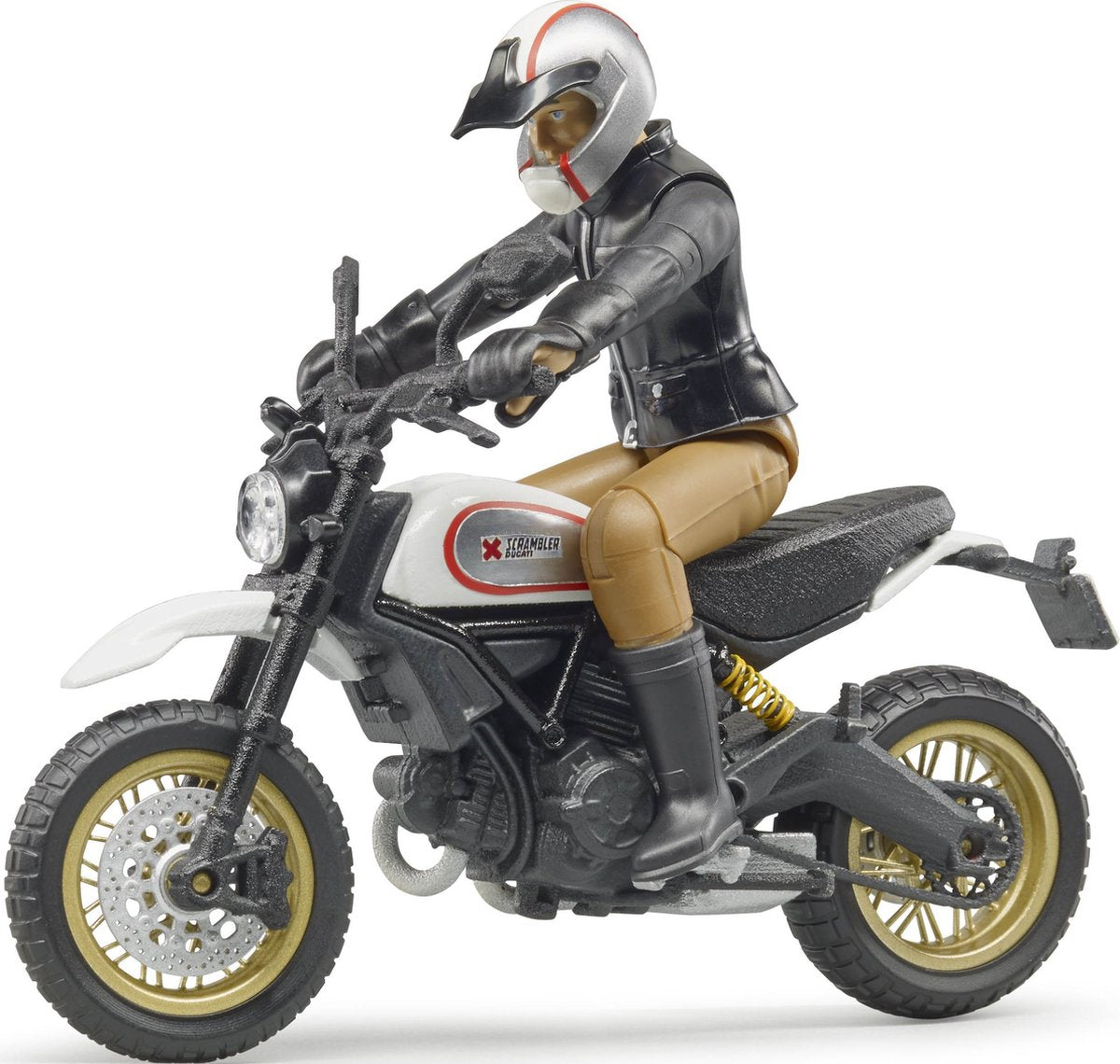 Bruder Motorrad Ducati Desert mit Fahrer