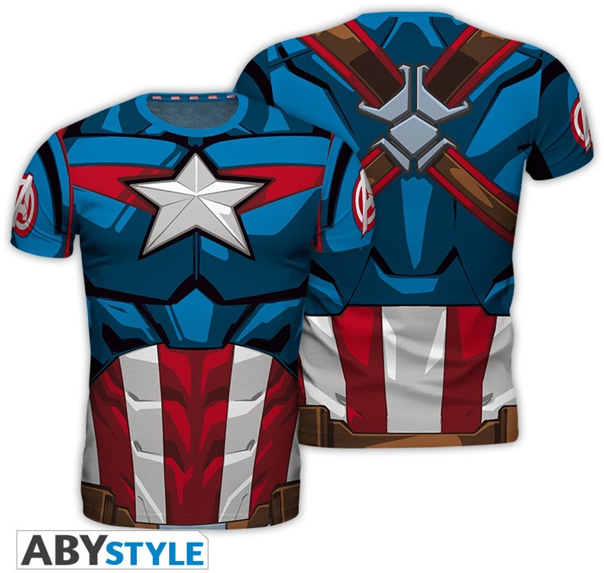Abystyle Marvel – Cosplay Captain America Herren-T-Shirt – XL