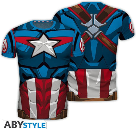 Abystyle Marvel – Cosplay Captain America Herren-T-Shirt – M