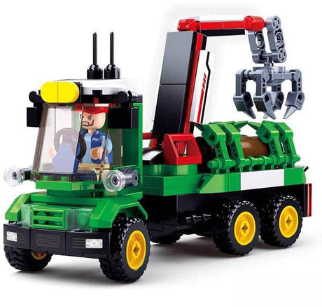Sluban Holztransport-Bauspielzeug für Kinder ab 6 Jahren – Konstruktionsspielzeug Modellbau – Baukasten mit 209 Bausteinen – M38-B0778