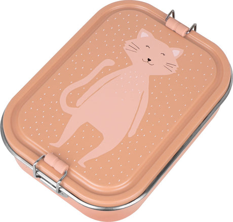 Trixie großer Brotkasten - mrs. Katze – RSV-Lunchbox für Kinder – leicht zu öffnende Lunchbox – 2 Fächer – rosa