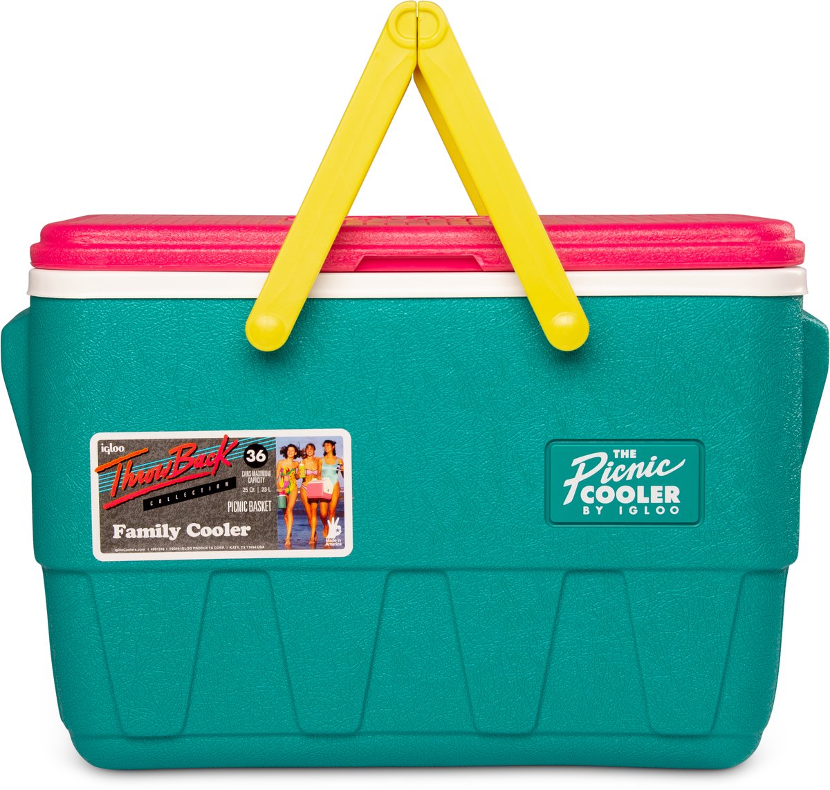Igloo - passieve retro picknickmand koelbox - 23 liter - groen