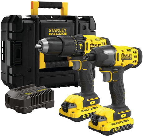 Stanley Fatmax V20 18V Schraubendreher + Schlagschrauber TStak Koffer (mit 2x 2,0Ah Akku und Ladegerät) SFMCK465D2T-QW