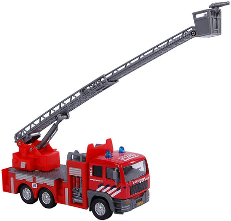 Kinderglobus Feuerwehr-Leiterwagen aus Druckguss (NL), 16 cm