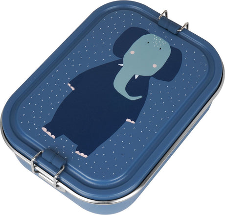 Trixie großer Brotkasten - mrs. Elefant - RSV-Lunchbox für Kinder - leicht zu öffnende Lunchbox - 2 Fächer - blau