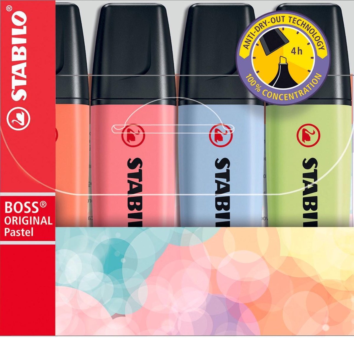 Stabilo Boss Original Pastell – Textmarker – Set mit 4 Stück