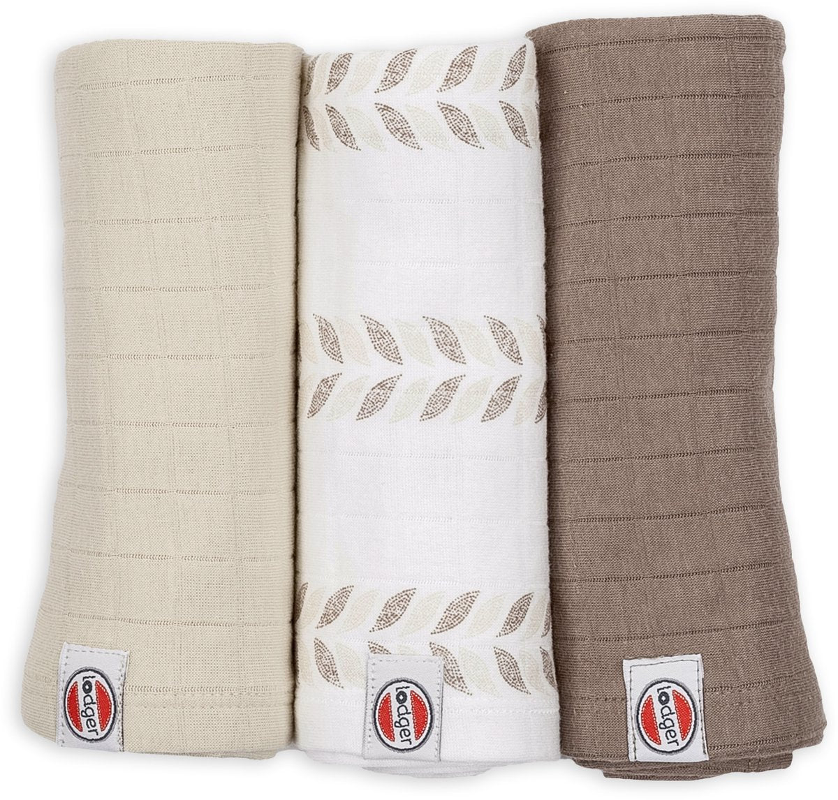 Lodger swaddler - hydrofiele doeken - crème - 70x70cm - 3 stuks - biologisch katoen