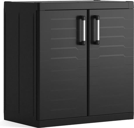 Keter Detroit XL niedriger Schrank – 2 Regale – 89 x 54 x 93 cm – schwarz