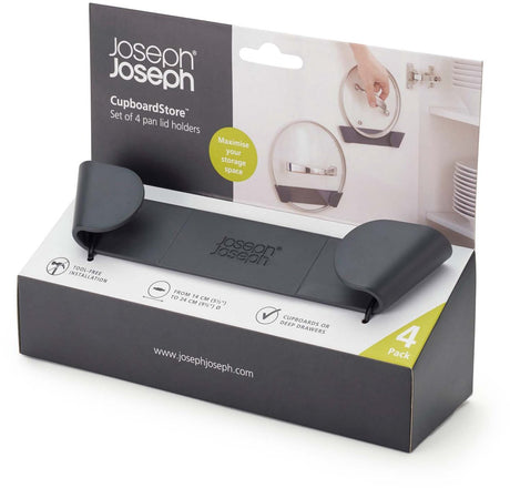 Joseph Joseph Küchenschrank-Organizer – Cupboardstore-Organizer-Halter für Pfannendeckel, 4-teiliges Set – Kunststoff – Grau