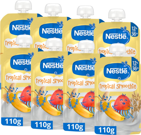 Nestlé tropischer Smoothie-Bananen-Mango-Milch-Hafer – 12+ Monate – 8 x 110 g