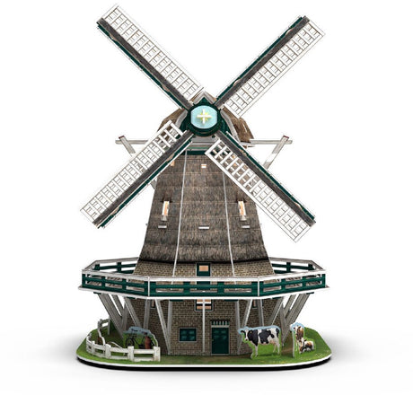 Kubische lustige 3D-Puzzlemühle LED - 65-tlg.