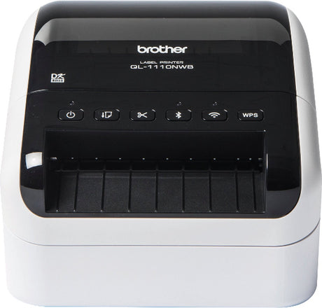 Brother ql-1110nwbc Etikettendrucker, Thermodirekt, 300 x 300 dpi, 110 mm Sek., kabelgebunden und kabellos, Ethernet LAN, DK, WLAN, Bluetooth