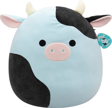 Squishmallows – Cilian – blaue und schwarze Kuh, 50 cm Plüsch