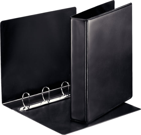 Esselte Essentials Panorama A4-Ringbinder – mit 2 Taschen – Rückenbreite 62 mm – Kapazität 380 Blatt – Schwarz