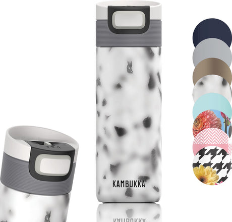 Kambukka Etna Thermobecher 500 ml – leicht zu reinigen – auslaufsicherer Kaffeebecher – nebliger Terrazzo