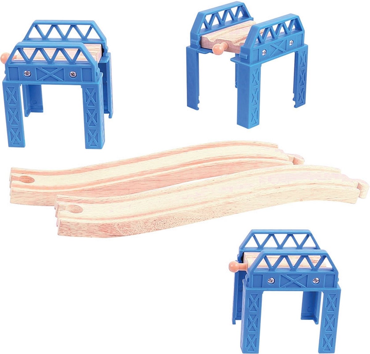Bigjigs Holzschiene - Brückenteile, 3..
