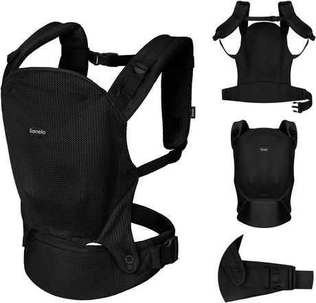 Lionelo Margaret Air Babytrage Babytrage – ergonomisch – von 4 Monaten bis 20 kg – 3 Tragepositionen – freihändiger Komfort – atmungsaktives Material – IHDI-zertifiziert hüftfreundlich – Kapuze – doppelte Sicherheit – verstellbare Träger – Kindertrage