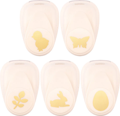 Vaessen creative pons set - figuurpons - pasen - 5 st. - 1,5 tot 2,5 cm