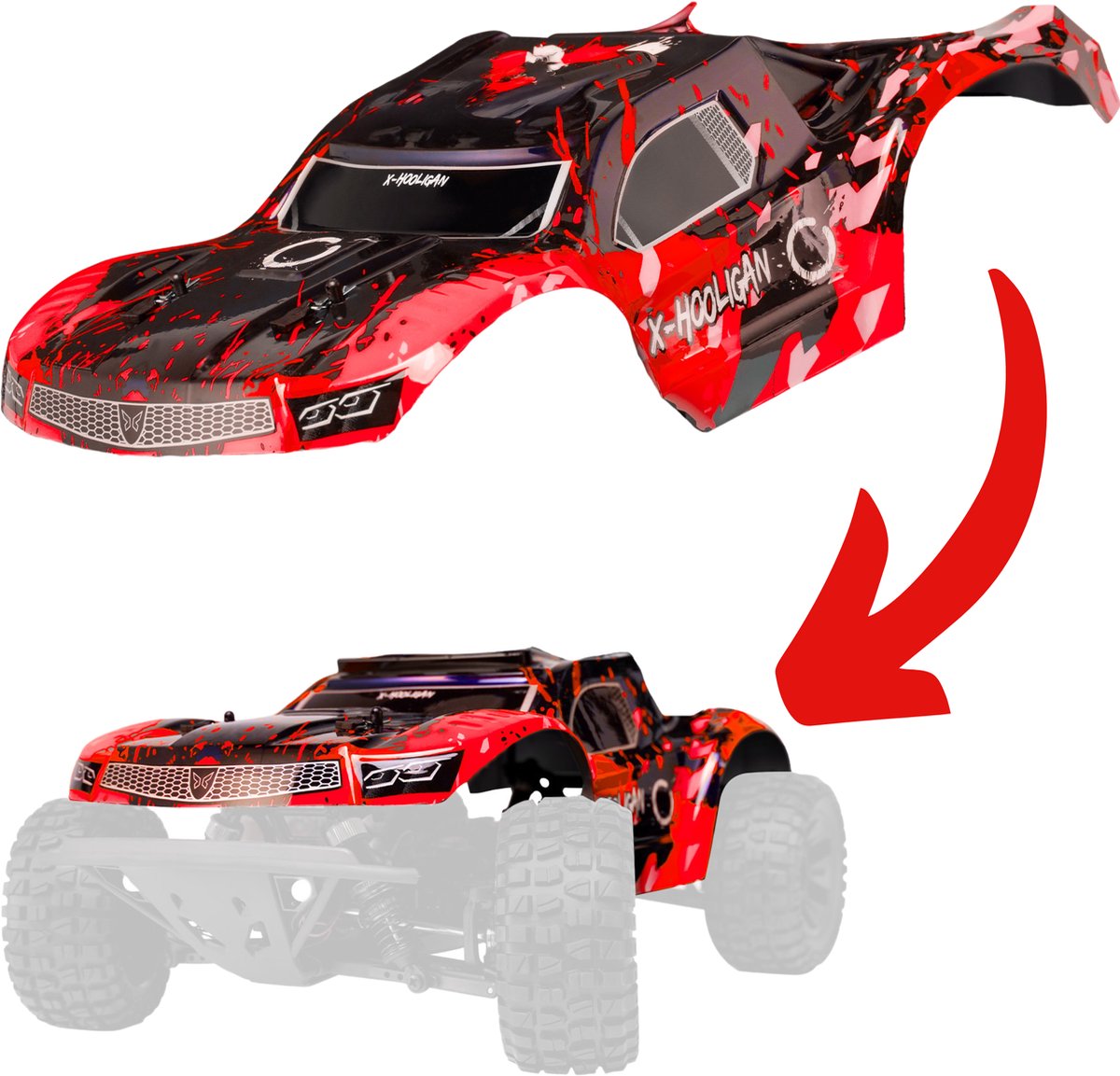 Overmax X-Hooligan Bodywork – RC Car Body – Ersatzhaube für