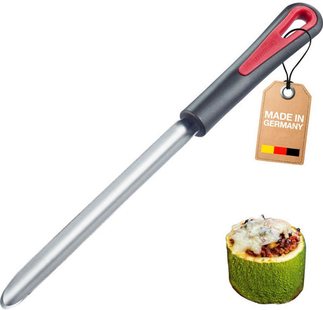 Westmark Zucchini-Aushöhler galant – ideal zum Aushöhlen von Zucchini und anderem Gemüse für köstliche Füllungen, komfortabler Soft-Touch-Griff – Schwarz, Rot, Silber