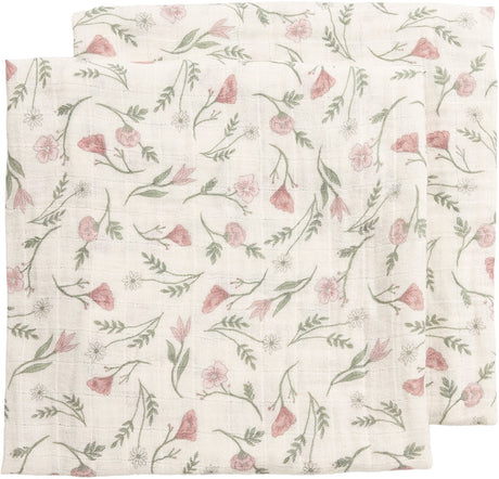 Meyco Baby Flower vorgewaschene hydrophile Tücher – 2er-Pack – vorgewaschene hydrophile Tücher – mehrfarbig – 70 x 70 cm