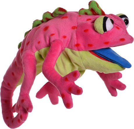 Lebende Puppe von monkendam.nl Handpuppe lebende Puppen Chamäleon Wilhelminchen 33cm rosa