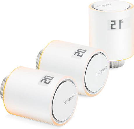 Netatmo Smarter Heizkörperknopf – Smarter Thermostatknopf – 3-teilige Erweiterung – geeignet für Google Home, Alexa Apple Home Kit