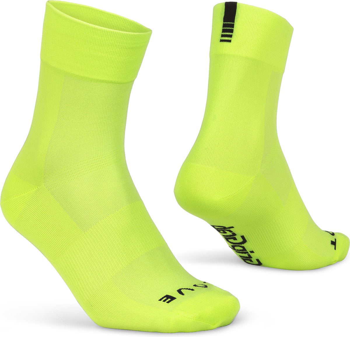 Gripgrab – leichte SL Performance Sommer-Radsocken 1 Paar Coolmax-Radsocken regulärer Schnitt – gelbe Hi-Vis – Unisex – Größe XS (35–38)
