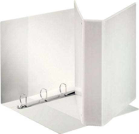 Esselte Standard-Panorama-Ringbinder A4 – 4-Ring – Rückenbreite 77 mm – Kapazität 480 Blatt – Weiß