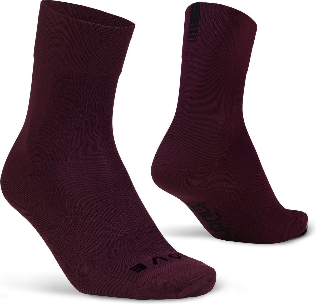 Gripgrab – leichte SL Performance Sommer-Radsocken 1 Paar Coolmax-Radsocken regulärer Schnitt – dunkelrot – Unisex – Größe L (44-47)