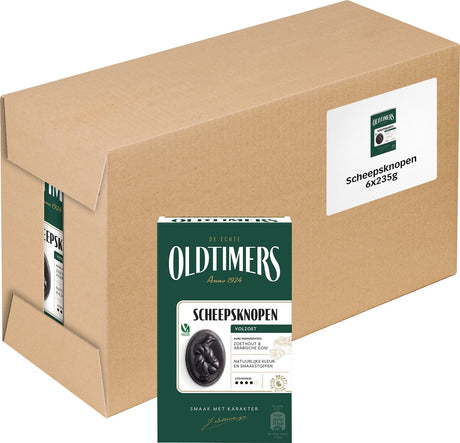 Oldtimer - Lakritze - Schiffsknöpfe - 6 Kartons - 235 Gramm