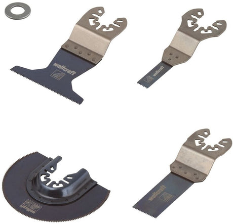 Wolfcraft - Multitool-Sägeblatt-Set - 4-teiliges Sägeblatt-Set - Starlock - für Laminat - Universal - 3961000