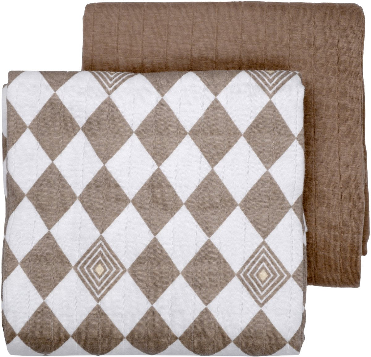 Lodger swaddler - 2 stuks - 110 x 110 cm - matcha buffalo